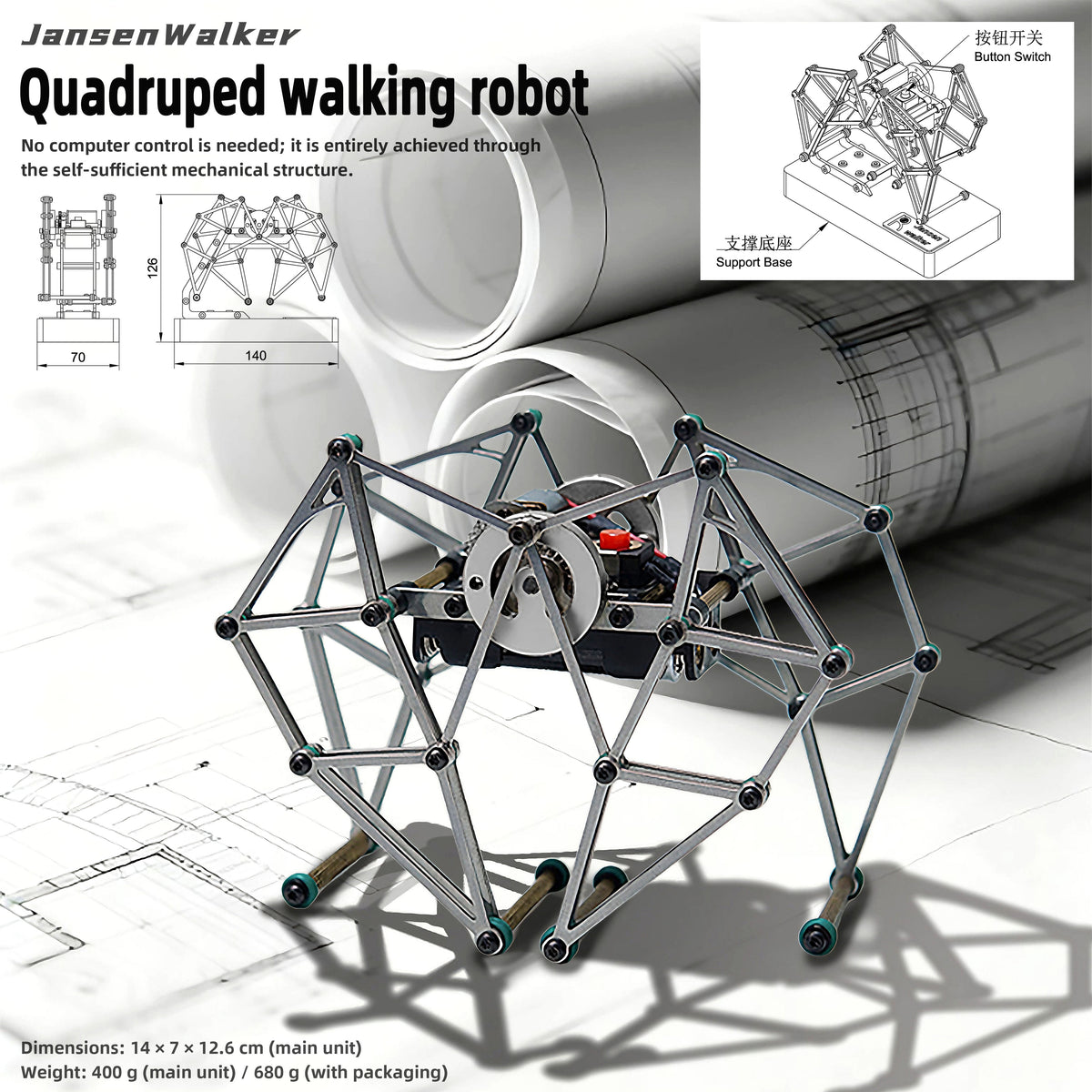 Jensen quadrad robot classic connecting rod design