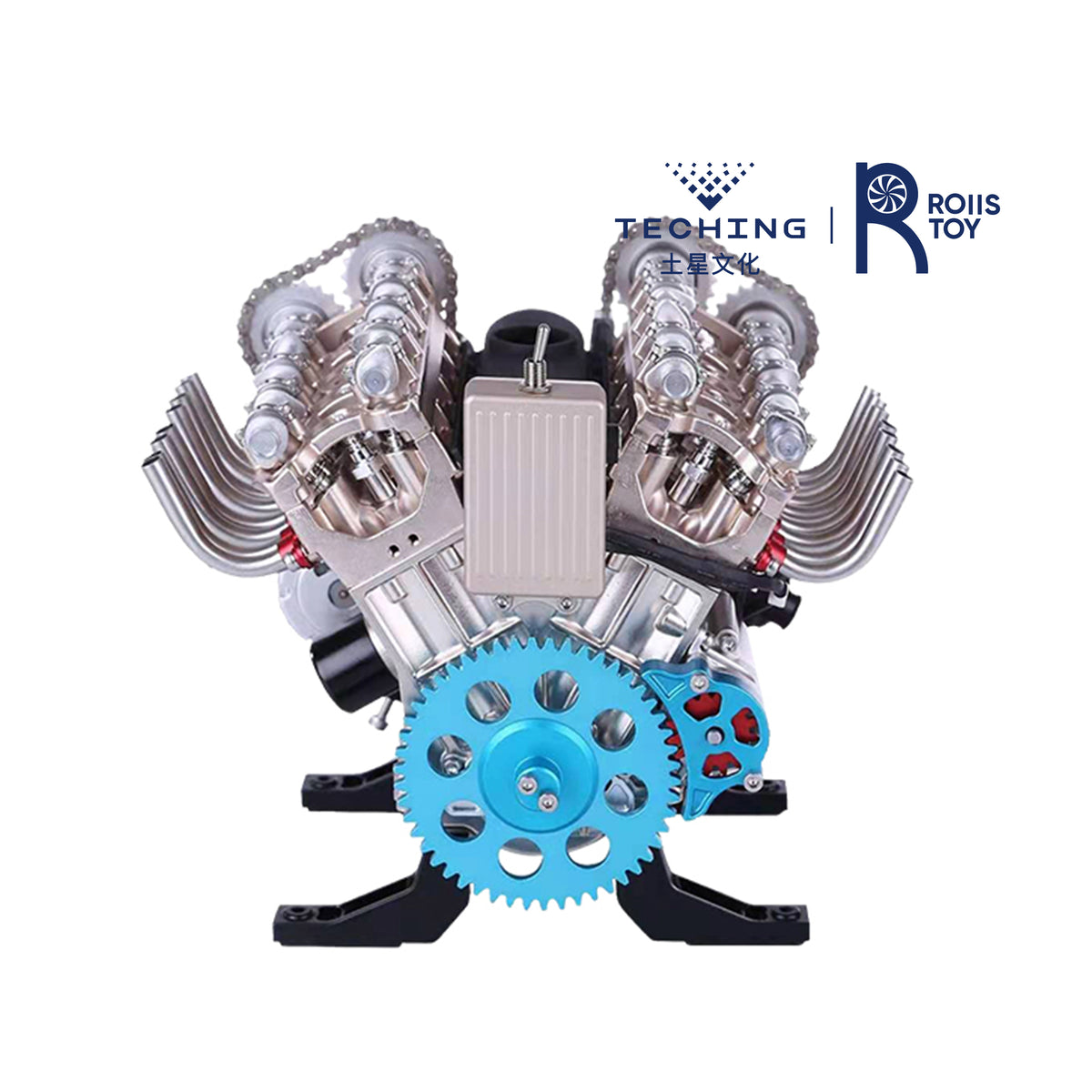 TECHING L4 Car Engine Model Full Metal Assembling Four-cylinder Building Kits