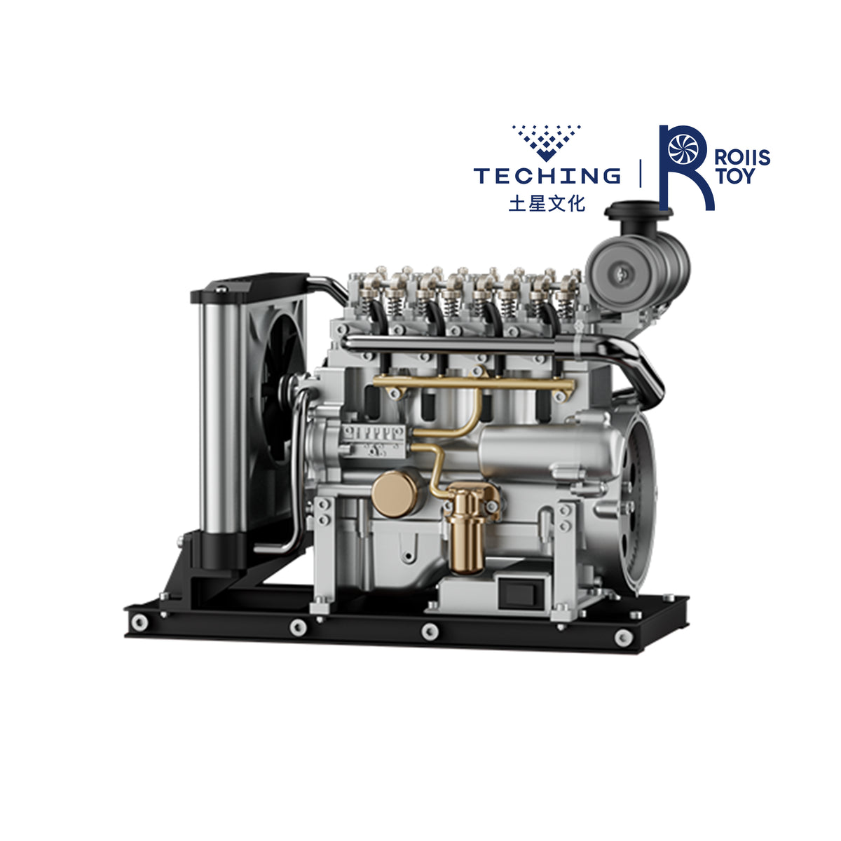 TECHING Workable Mini Diesel 4-cylinder Engine Metal Model DIY Kits