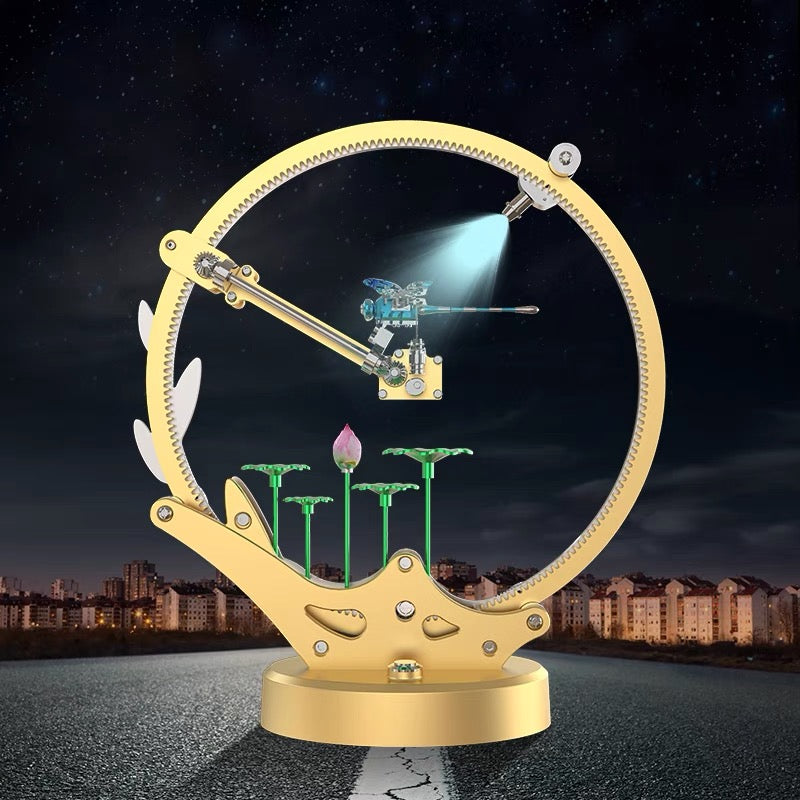 Teching Flying Dragonfly Kinetic Sculpture 3D Metal Model DIY Kits