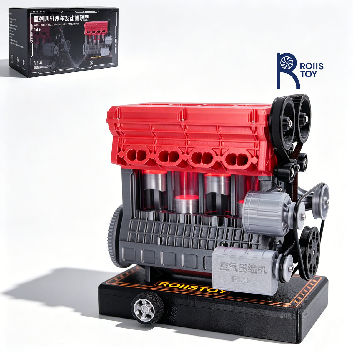 In-line four-cylinder engine model DIY assembly engine real simulation