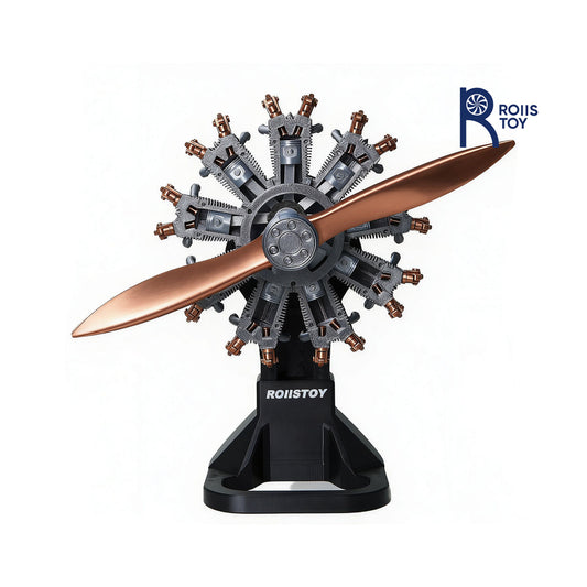 9 Cylinder Radial Engine Model with Propeller Simulated Aircraft Engine Replica Aviation Mechanical Desktop Display Ornament Aerospace Hobby Collectible for Enthusiasts