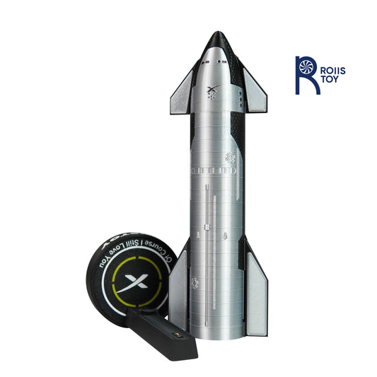 Space Starship Rocket Model with Realistic Flame Mist Spray Function Desktop Ornament Home Living Room Office Decoration Unique Collectible Gift for Science and Space Fans