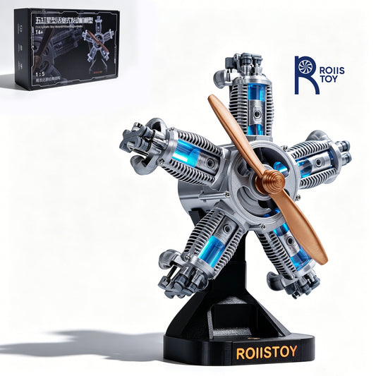 Five-cylinder star-shaped piston engine, intelligent touch infinite base