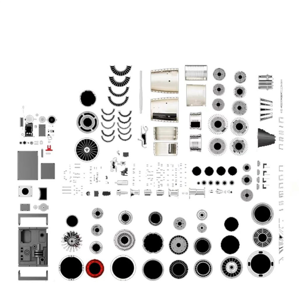 WS-15 Turbofan Engine 1/20 Scale Model DIY Assembly Kits 150+ PCS
