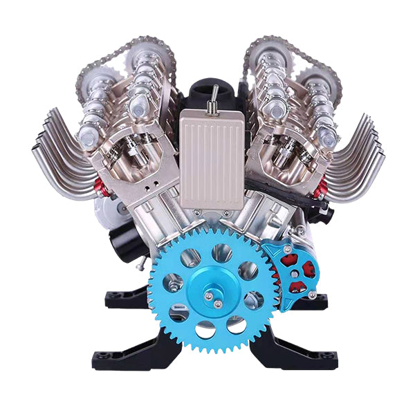 TECHING L4 Car Engine Model Full Metal Assembling Four-cylinder Building Kits