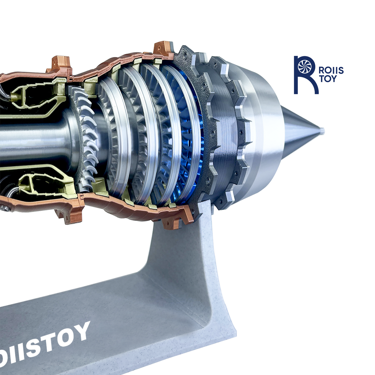 Copper-colored TR-900 engine model with tail flame(47CM/18.50IN)