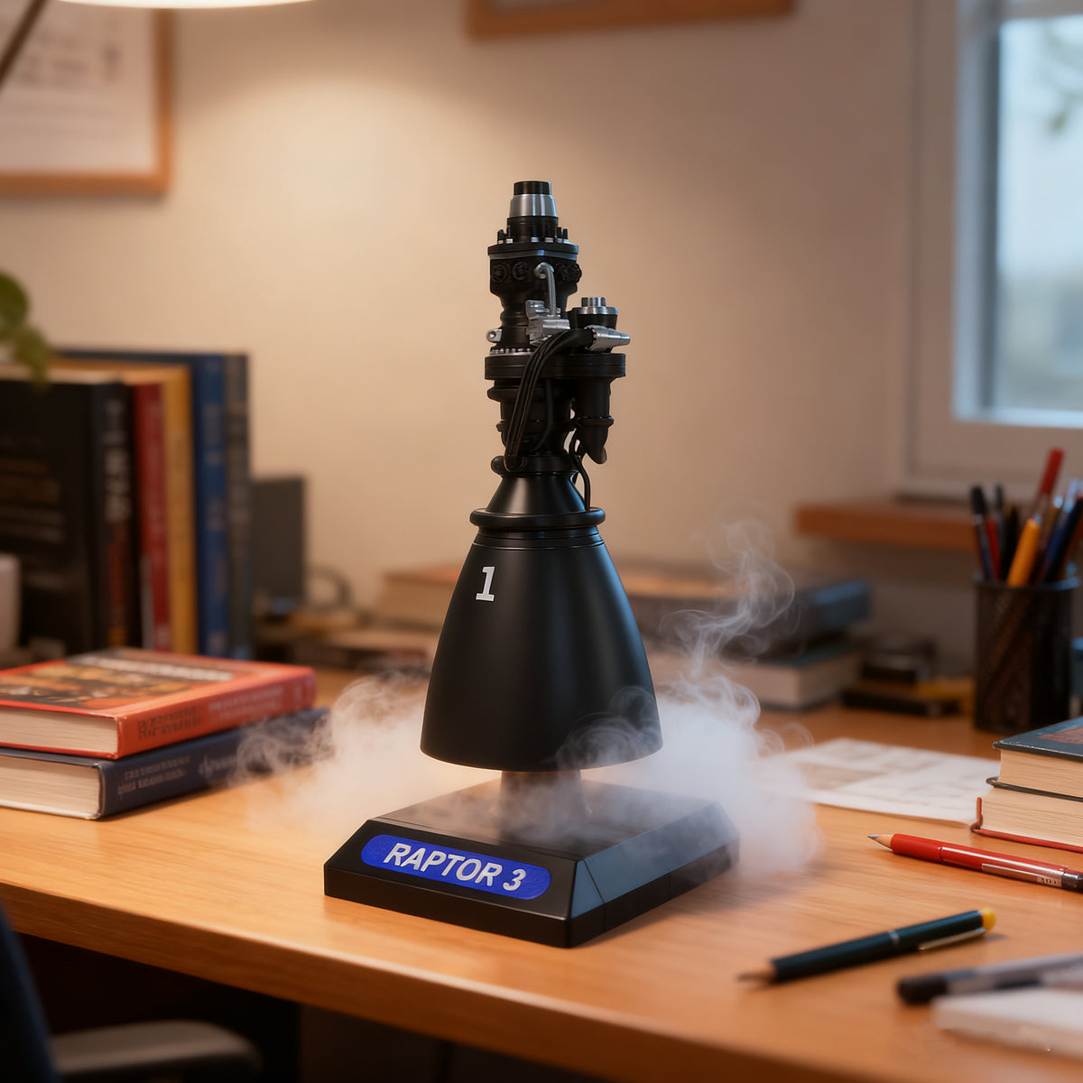 Raptor Power Engine Model Simulated Turbofan Spray Atomization Structure Aerospace Engineering Ornament Aviation Hobby Accessory Daily Desktop Collection Decoration