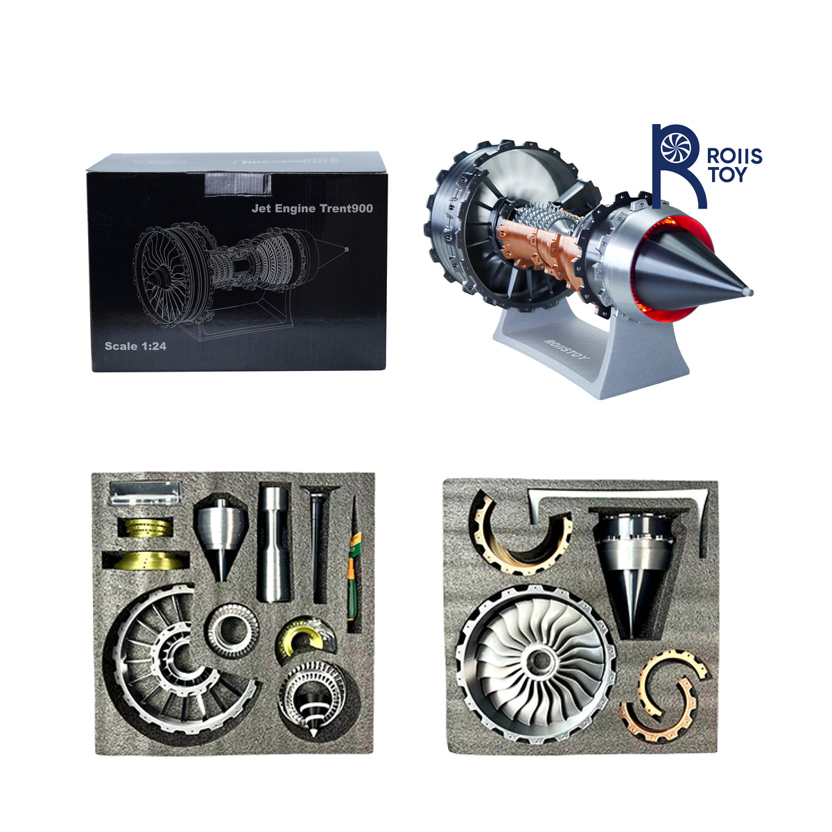 Copper-colored TR-900 engine model with tail flame(47CM/18.50IN)