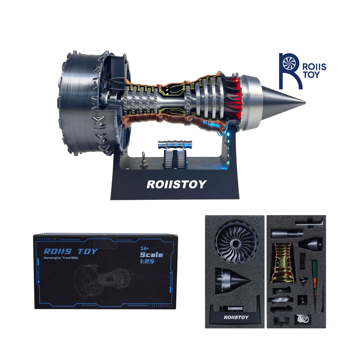 TR-900 aircraft engine model dual optical magnetic connection
