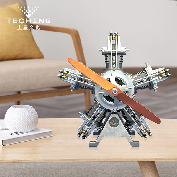 TECHING DIY 5 Cylinder Electric Mechanical Aircraft Radial Engine Model Kits
